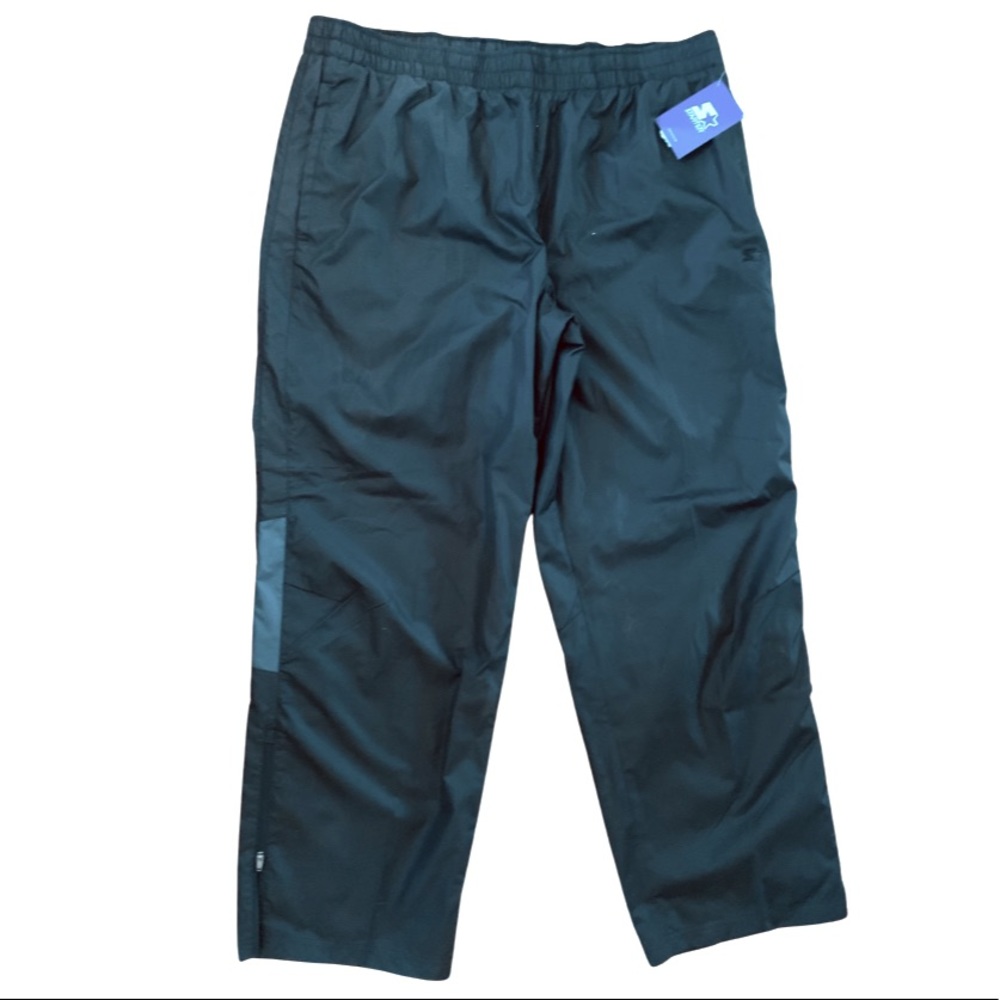 NWT Track Pants STARTER 31” Inseam XL 40-42 Black Zip Up Ankles